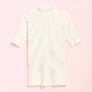 NWT Ribbed Mock Neck Top